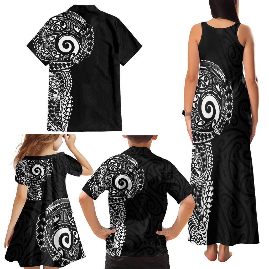 New Zealand Maori Koru Art Traditional Tattoo Family Matching Tank Maxi Dress and Hawaiian Shirt Simple Style