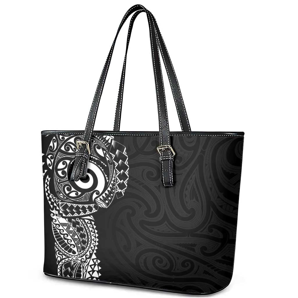New Zealand Maori Koru Art Traditional Tattoo Leather Tote Bag Simple Style