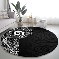 New Zealand Maori Koru Art Traditional Tattoo Round Carpet Simple Style