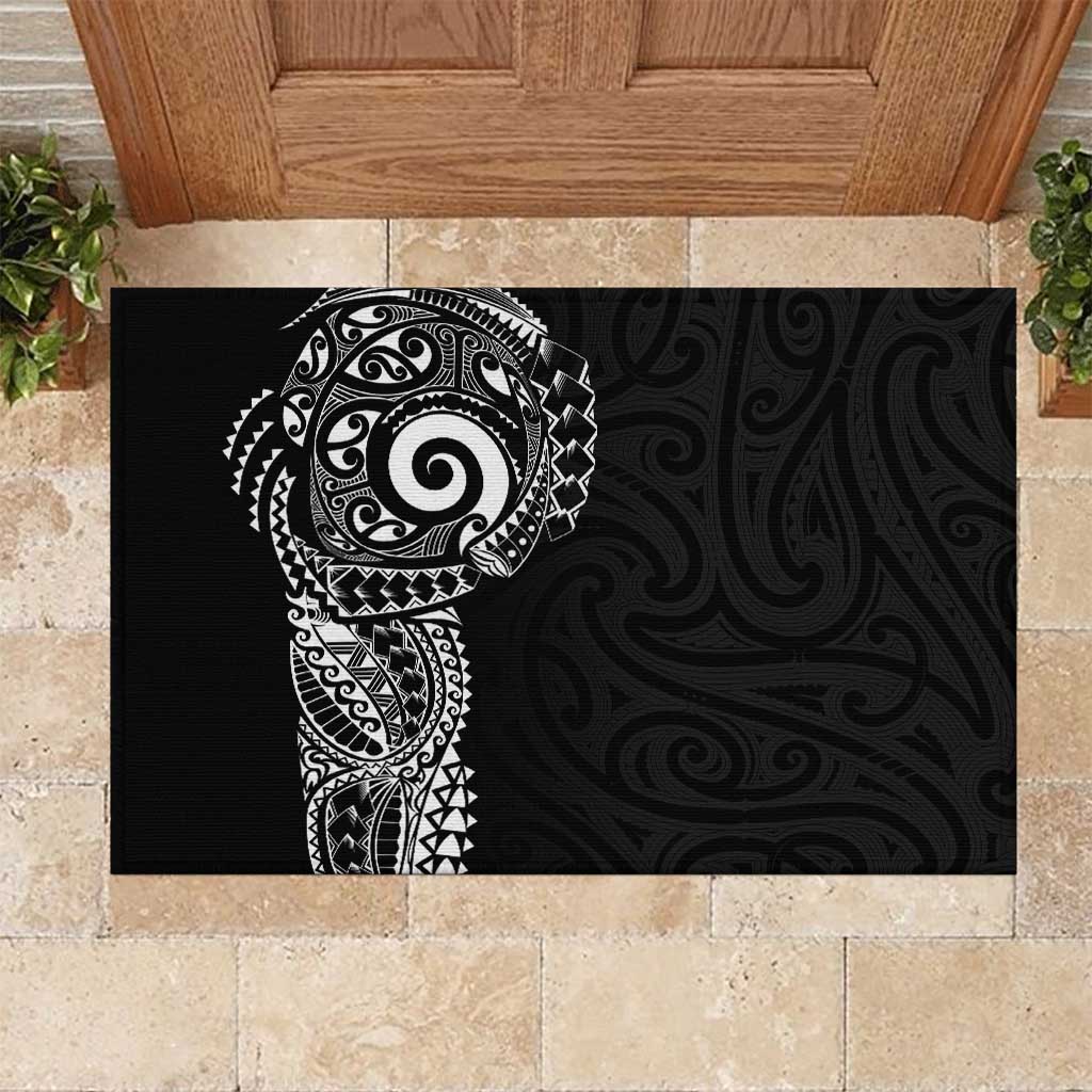 New Zealand Maori Koru Art Traditional Tattoo Rubber Doormat Simple Style