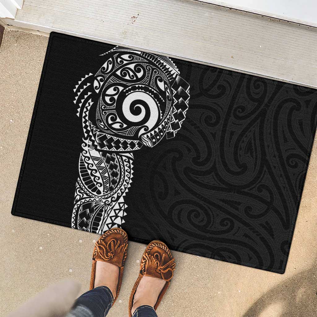 New Zealand Maori Koru Art Traditional Tattoo Rubber Doormat Simple Style
