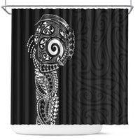 New Zealand Maori Koru Art Traditional Tattoo Shower Curtain Simple Style