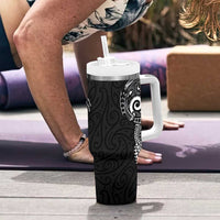 New Zealand Maori Koru Art Traditional Tattoo Tumbler With Handle Simple Style