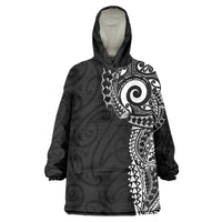 New Zealand Maori Koru Art Traditional Tattoo Wearable Blanket Hoodie Simple Style