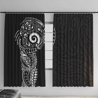 New Zealand Maori Koru Art Traditional Tattoo Window Curtain Simple Style