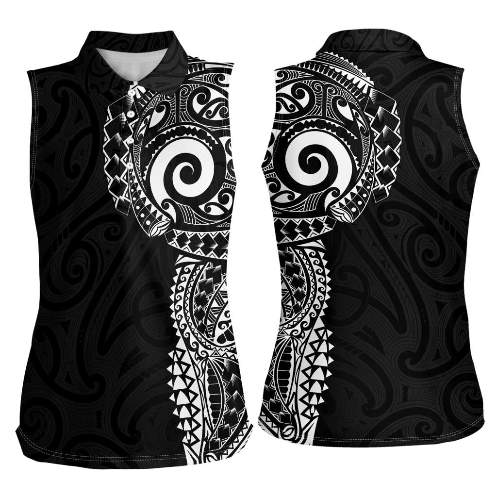 New Zealand Maori Koru Art Traditional Tattoo Women Sleeveless Polo Shirt Simple Style
