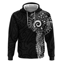 New Zealand Maori Koru Art Traditional Tattoo Zip Hoodie Simple Style