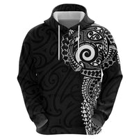 New Zealand Maori Koru Art Traditional Tattoo Zip Hoodie Simple Style