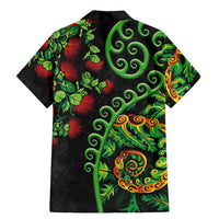 New Zealand Koru Plants and Pohutukawa Family Matching Mermaid Dress and Hawaiian Shirt Maori Tattoo Pattern