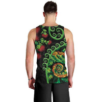 New Zealand Koru Plants and Pohutukawa Men Tank Top Maori Tattoo Pattern