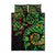 New Zealand Koru Plants and Pohutukawa Quilt Bed Set Maori Tattoo Pattern