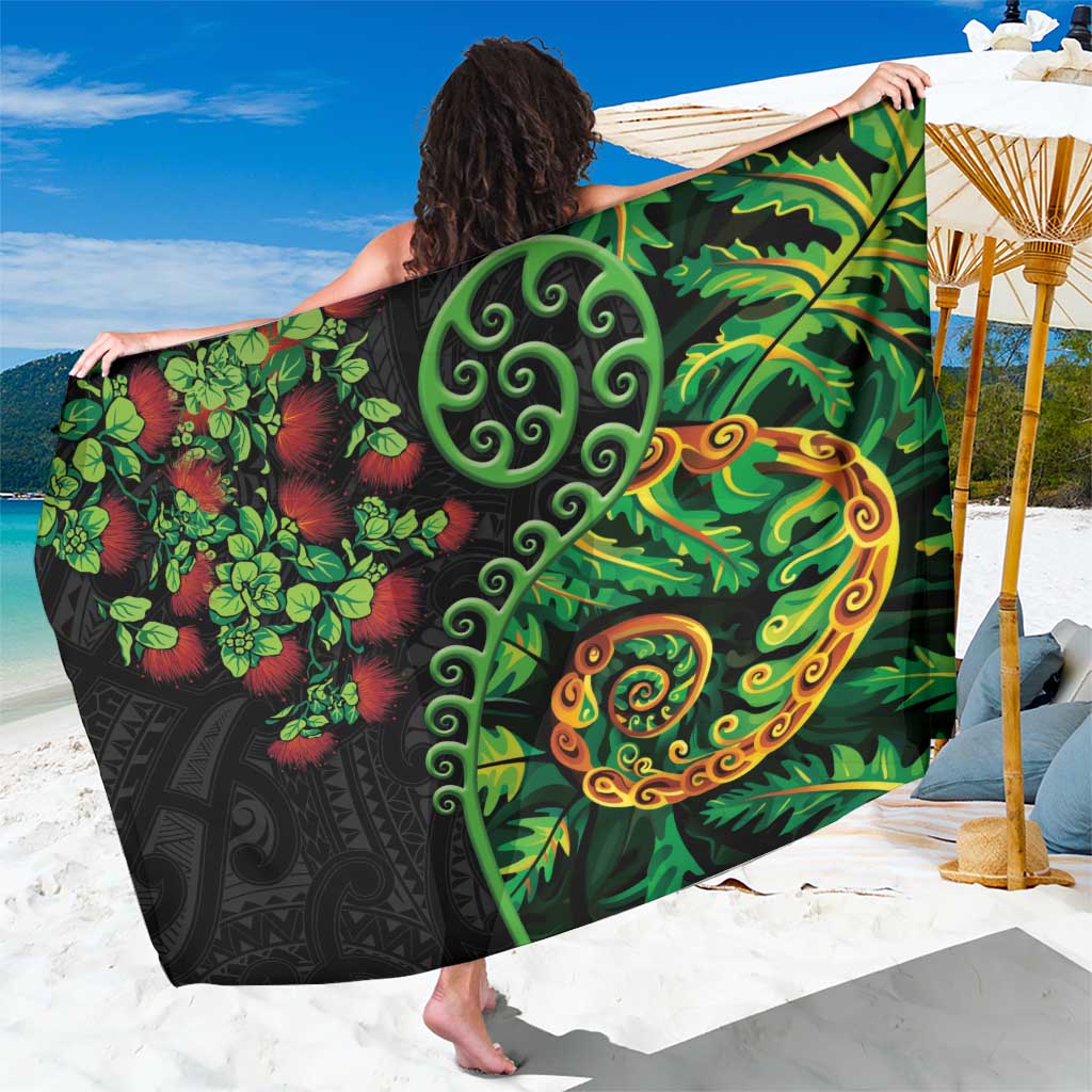 New Zealand Koru Plants and Pohutukawa Sarong Maori Tattoo Pattern