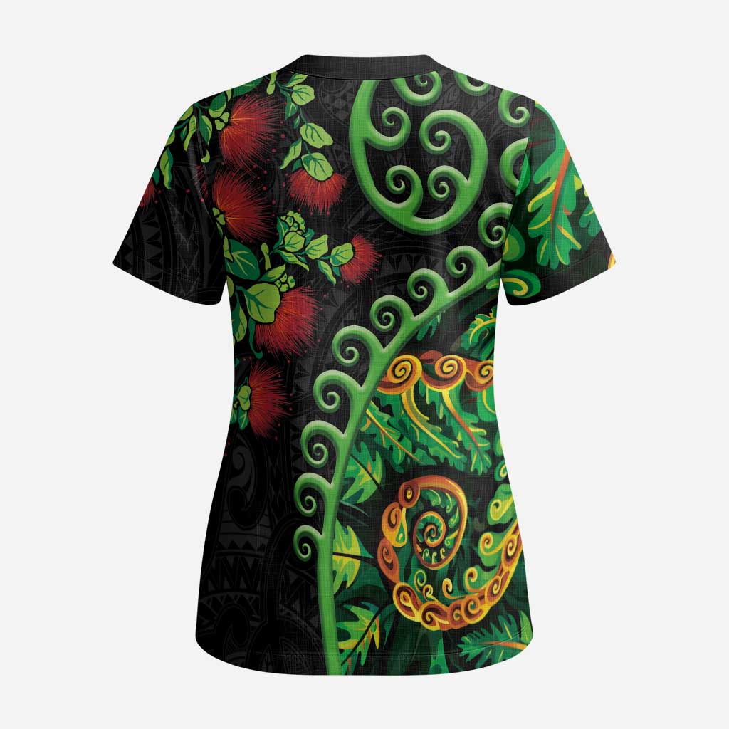 New Zealand Koru Plants and Pohutukawa Scrub Top Maori Tattoo Pattern - Polynesian Pride