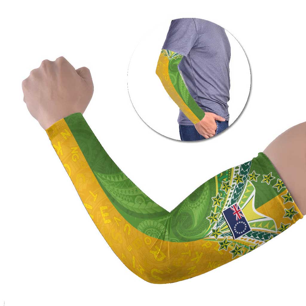 Cook Islands Language Week Arm Sleeves Tatau Pattern and Rarotongan Alphabet - Polynesian Pride