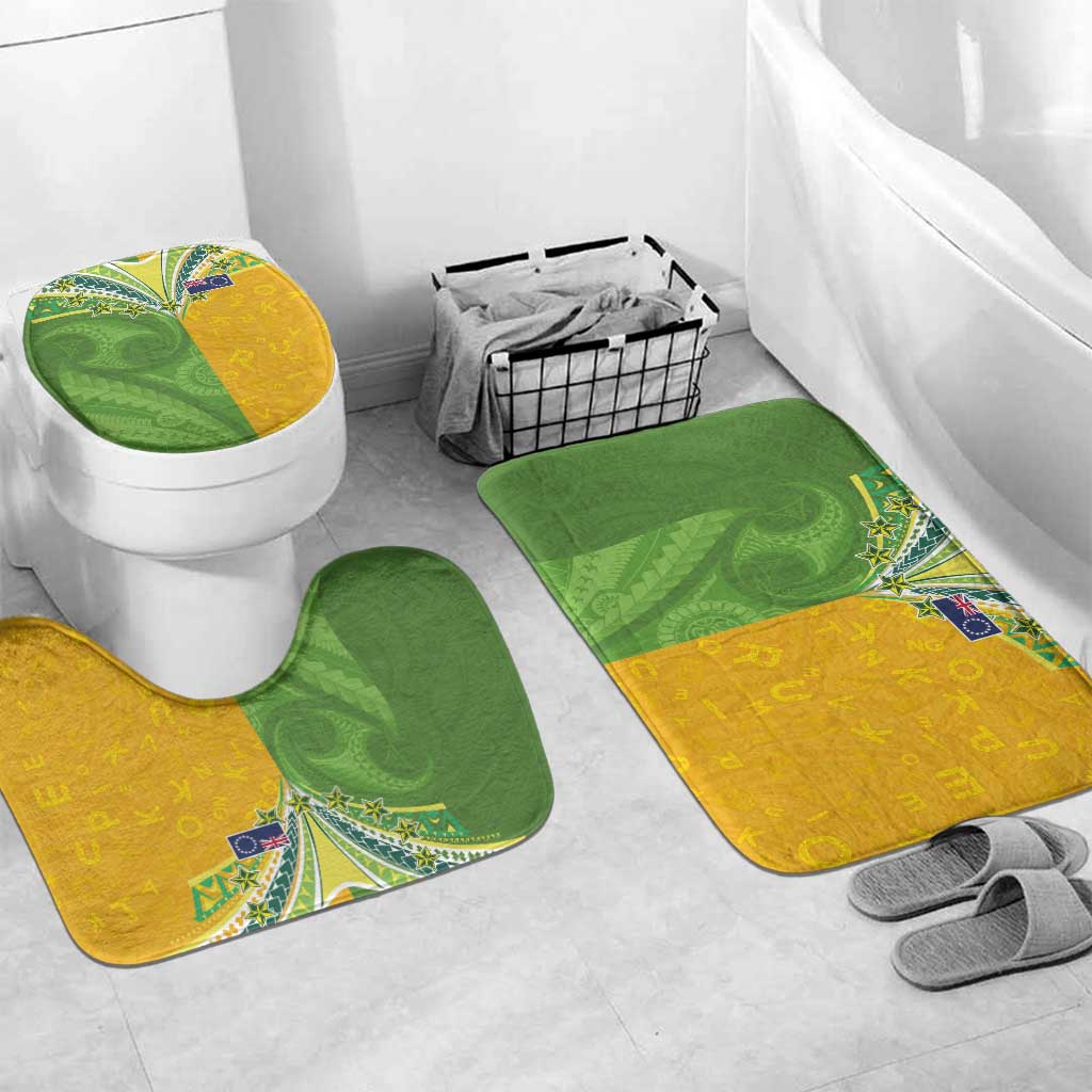 Cook Islands Language Week Bathroom Set Tatau Pattern and Rarotongan Alphabet - Polynesian Pride
