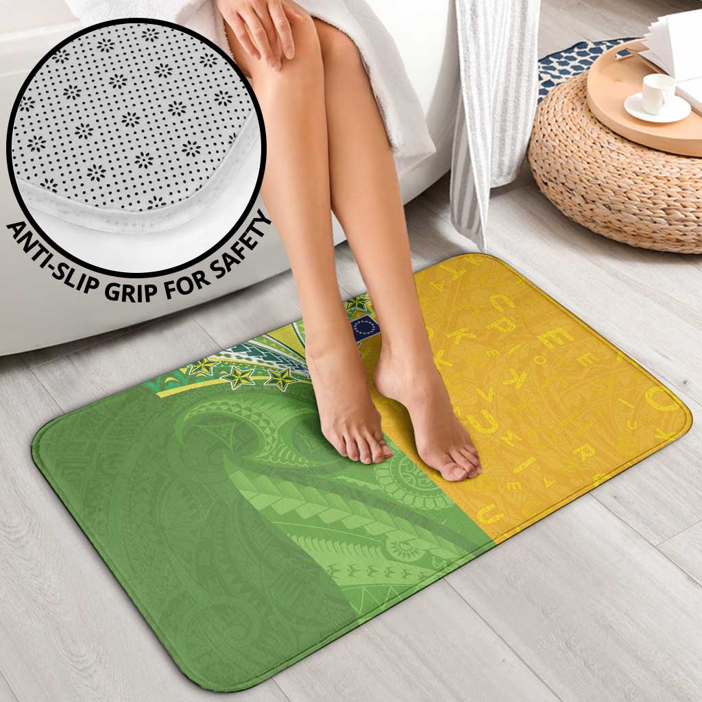 Cook Islands Language Week Bathroom Set Tatau Pattern and Rarotongan Alphabet - Polynesian Pride
