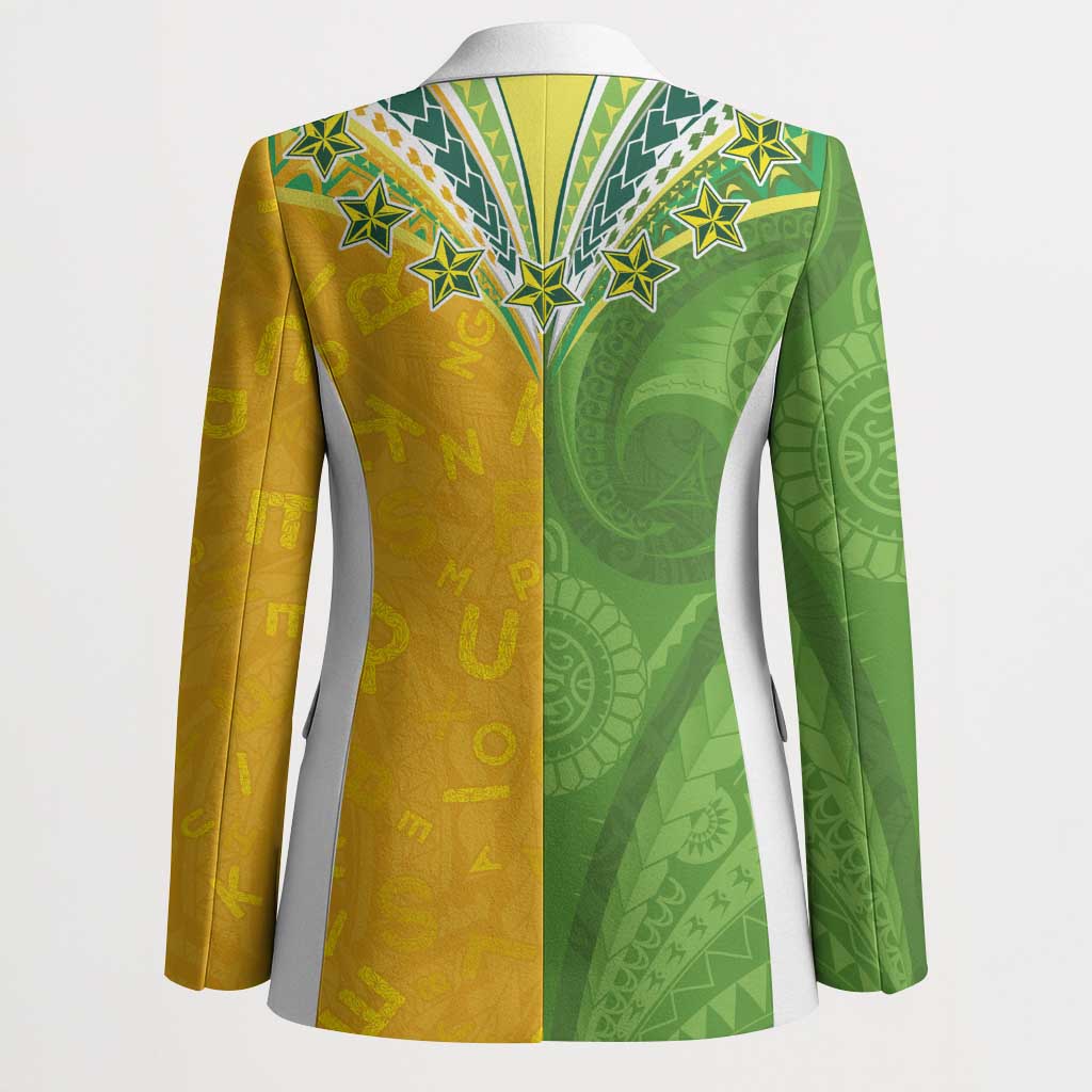 Cook Islands Language Week Blazer Tatau Pattern and Rarotongan Alphabet - Polynesian Pride