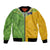 Cook Islands Language Week Bomber Jacket Tatau Pattern and Rarotongan Alphabet - Polynesian Pride