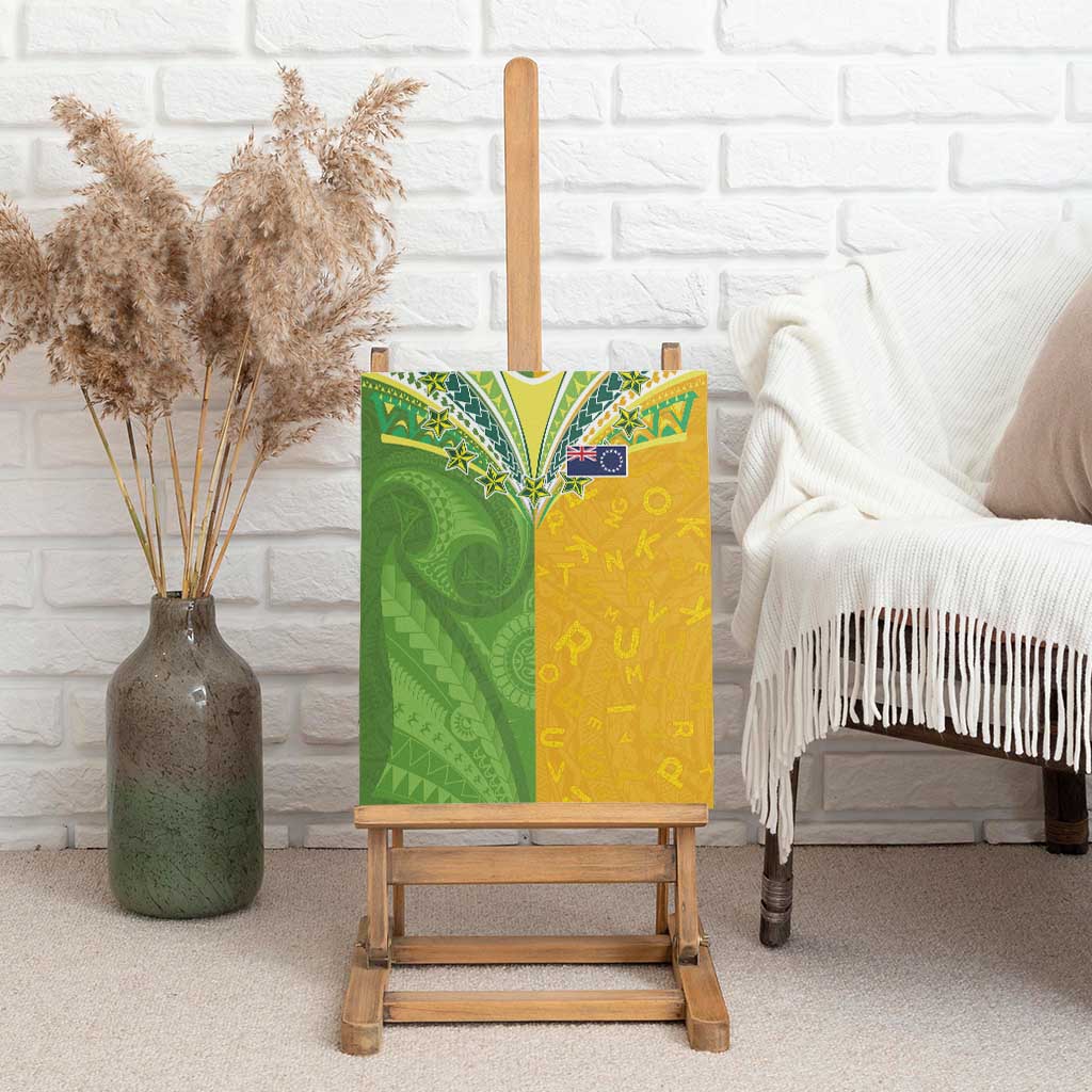 Cook Islands Language Week Canvas Wall Art Tatau Pattern and Rarotongan Alphabet - Polynesian Pride