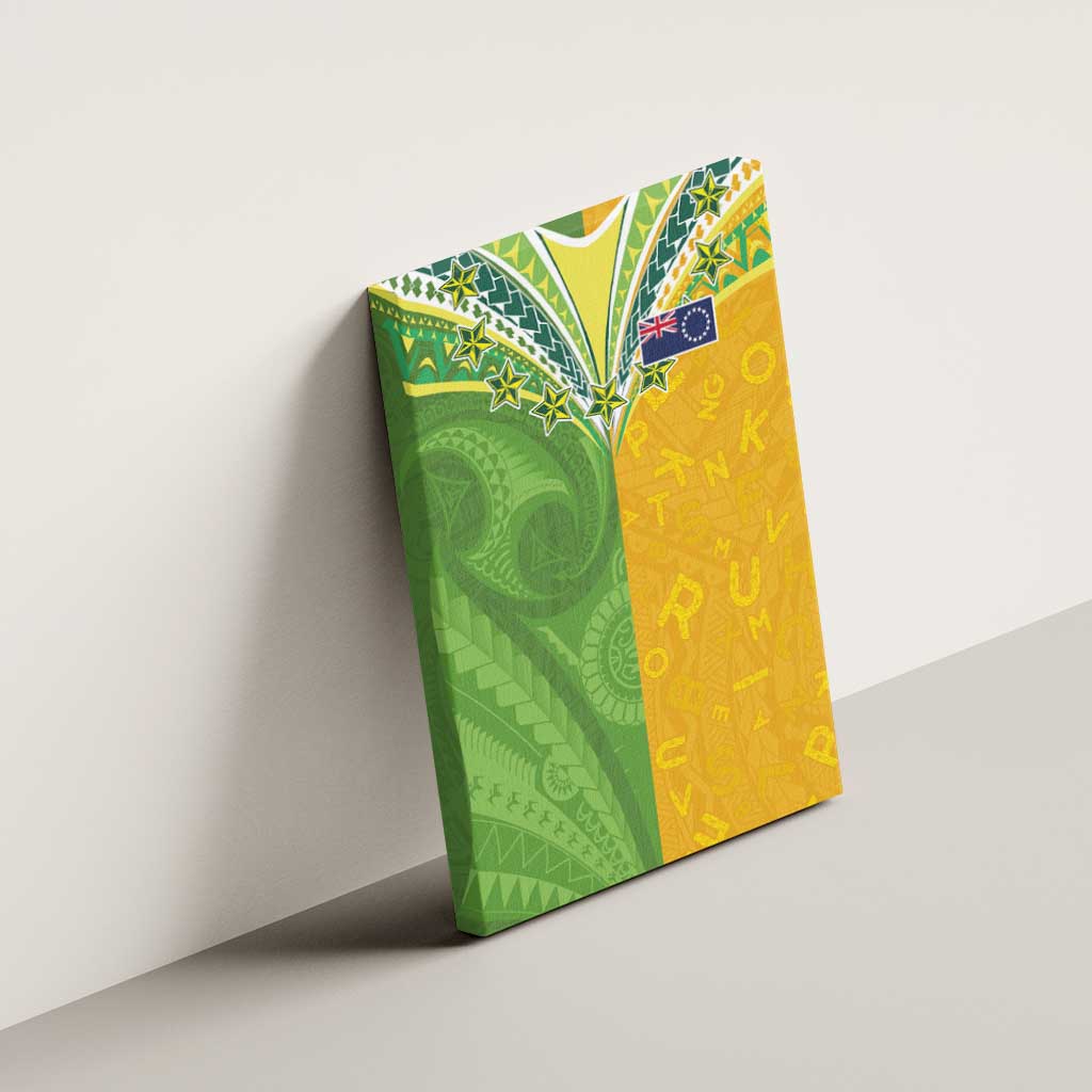 Cook Islands Language Week Canvas Wall Art Tatau Pattern and Rarotongan Alphabet - Polynesian Pride