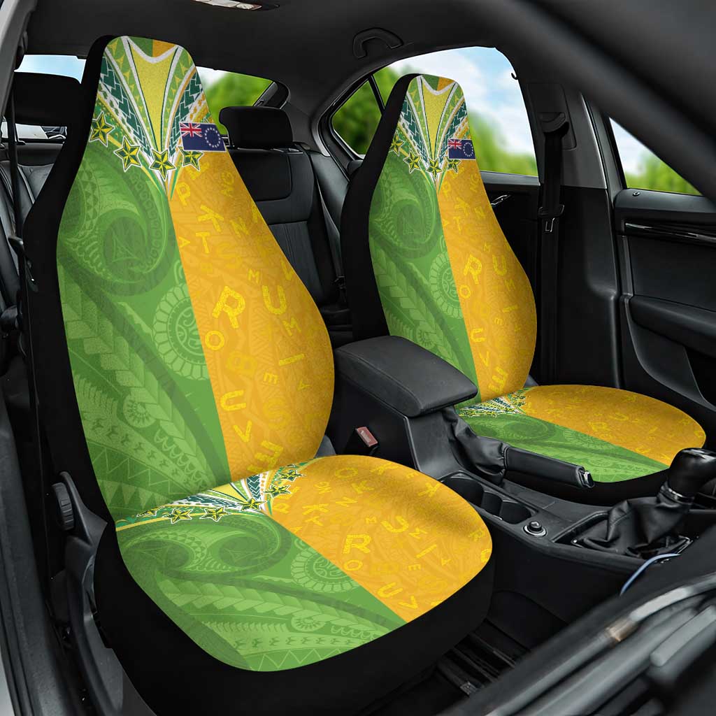 Cook Islands Language Week Car Seat Cover Tatau Pattern and Rarotongan Alphabet - Polynesian Pride