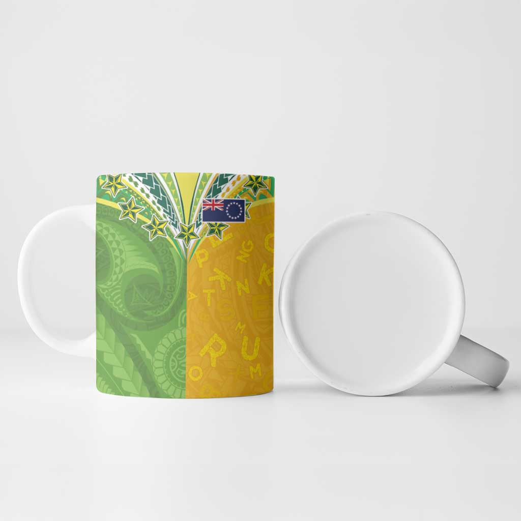 Cook Islands Language Week Ceramic Mug Tatau Pattern and Rarotongan Alphabet - Polynesian Pride