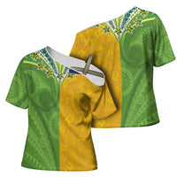 Cook Islands Language Week Cross Shoulder Shirt Tatau Pattern and Rarotongan Alphabet - Polynesian Pride