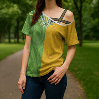 Cook Islands Language Week Cross Shoulder Shirt Tatau Pattern and Rarotongan Alphabet - Polynesian Pride