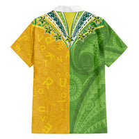 Cook Islands Language Week Family Matching Puletasi and Hawaiian Shirt Tatau Pattern and Rarotongan Alphabet - Polynesian Pride