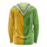 Cook Islands Language Week Long Sleeve Shirt Tatau Pattern and Rarotongan Alphabet - Polynesian Pride