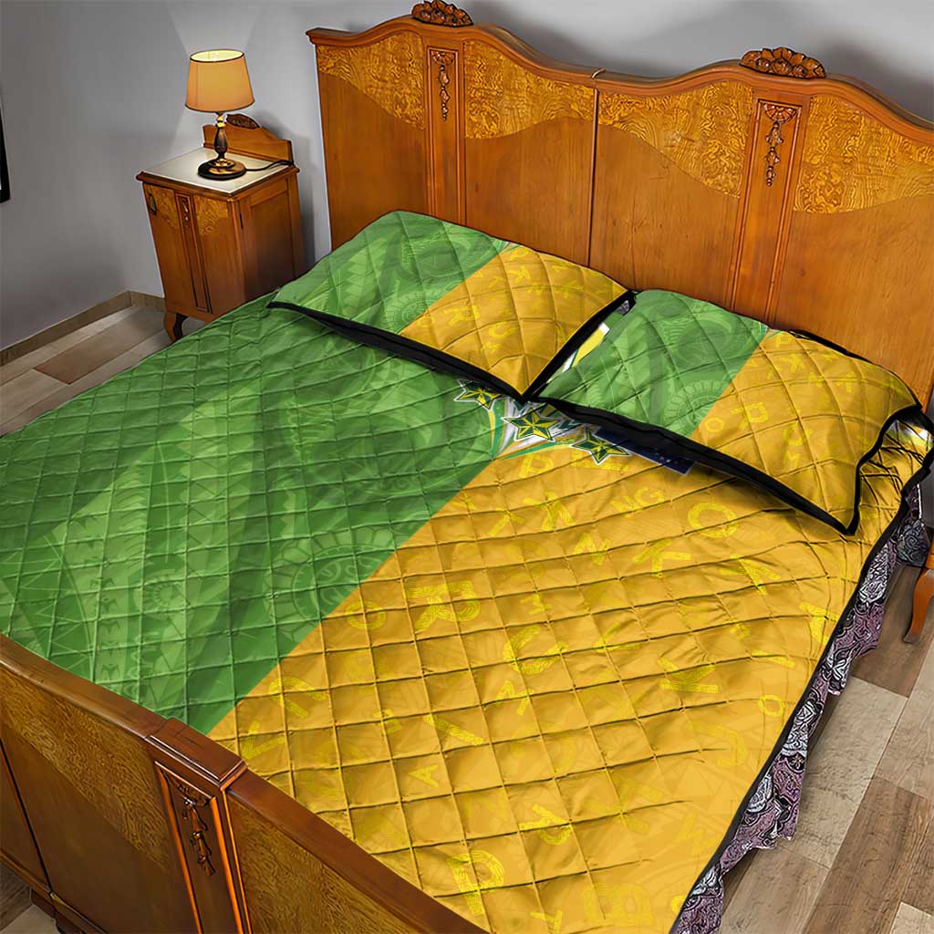 Cook Islands Language Week Quilt Bed Set Tatau Pattern and Rarotongan Alphabet - Polynesian Pride