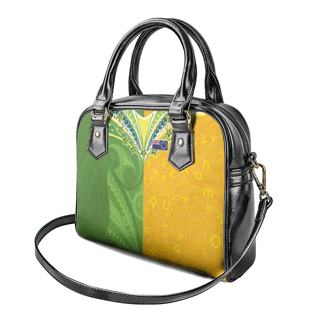 Cook Islands Language Week Shoulder Handbag Tatau Pattern and Rarotongan Alphabet - Polynesian Pride