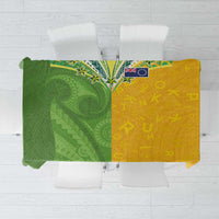 Cook Islands Language Week Tablecloth Tatau Pattern and Rarotongan Alphabet - Polynesian Pride