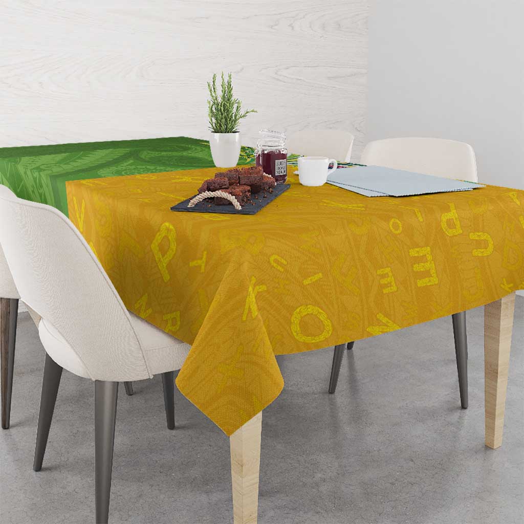 Cook Islands Language Week Tablecloth Tatau Pattern and Rarotongan Alphabet - Polynesian Pride