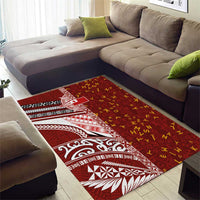 Tonga Language Week Area Rug Ngatu Pattern and Tongan Alphabet - Polynesian Pride