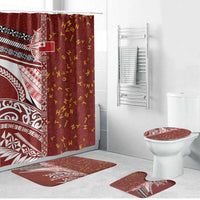 Tonga Language Week Bathroom Set Ngatu Pattern and Tongan Alphabet - Polynesian Pride