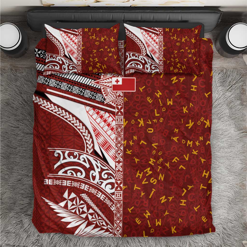 Tonga Language Week Bedding Set Ngatu Pattern and Tongan Alphabet - Polynesian Pride