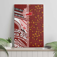 Tonga Language Week Canvas Wall Art Ngatu Pattern and Tongan Alphabet - Polynesian Pride