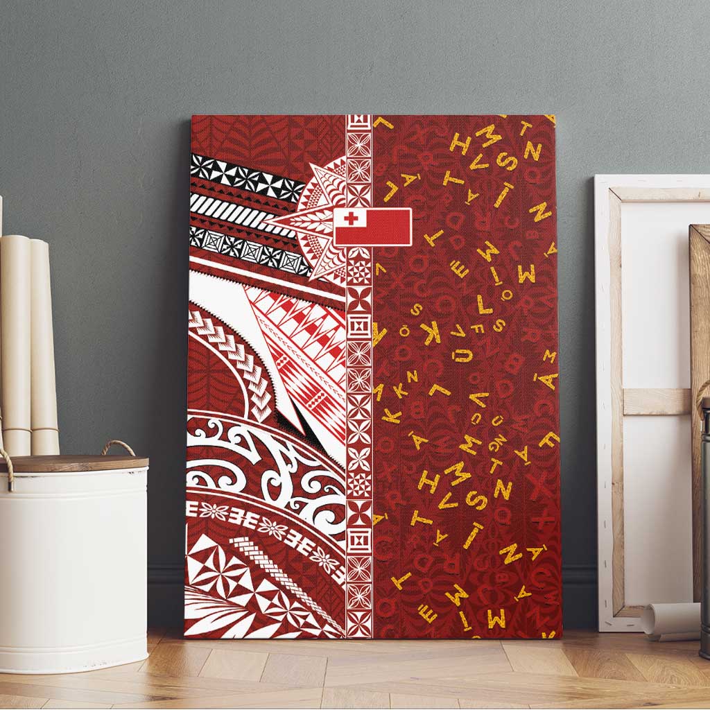 Tonga Language Week Canvas Wall Art Ngatu Pattern and Tongan Alphabet - Polynesian Pride