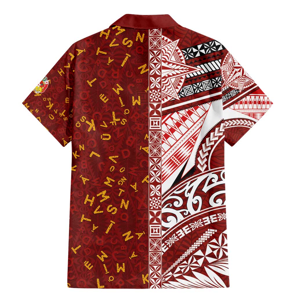 Tonga Language Week Family Matching Mermaid Dress and Hawaiian Shirt Ngatu Pattern and Tongan Alphabet - Polynesian Pride