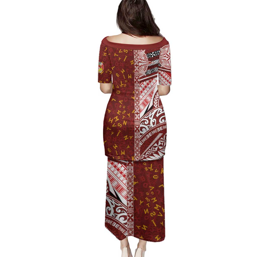 Tonga Language Week Family Matching Puletasi and Hawaiian Shirt Ngatu Pattern and Tongan Alphabet LT03 - Polynesian Pride