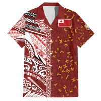 Tonga Language Week Family Matching Tank Maxi Dress and Hawaiian Shirt Ngatu Pattern and Tongan Alphabet - Polynesian Pride
