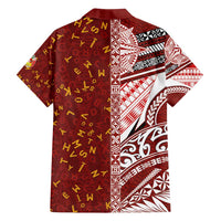 Tonga Language Week Family Matching Tank Maxi Dress and Hawaiian Shirt Ngatu Pattern and Tongan Alphabet - Polynesian Pride