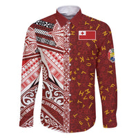 Tonga Language Week Family Matching Tank Maxi Dress and Hawaiian Shirt Ngatu Pattern and Tongan Alphabet - Polynesian Pride