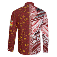 Tonga Language Week Family Matching Tank Maxi Dress and Hawaiian Shirt Ngatu Pattern and Tongan Alphabet - Polynesian Pride