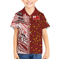 Tonga Language Week Family Matching Tank Maxi Dress and Hawaiian Shirt Ngatu Pattern and Tongan Alphabet - Polynesian Pride