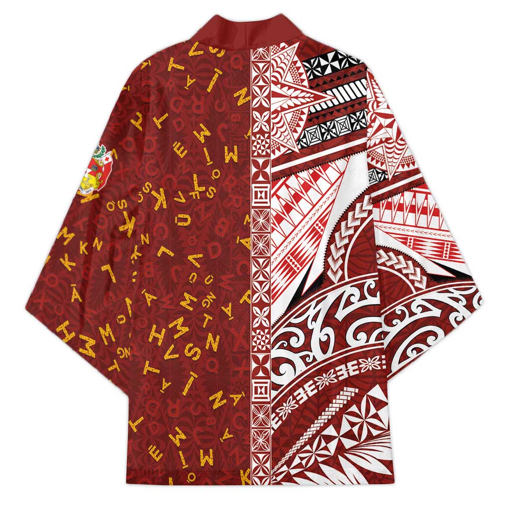 Tonga Language Week Kimono Ngatu Pattern and Tongan Alphabet - Polynesian Pride