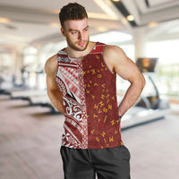 Tonga Language Week Men Tank Top Ngatu Pattern and Tongan Alphabet - Polynesian Pride