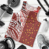 Tonga Language Week Men Tank Top Ngatu Pattern and Tongan Alphabet - Polynesian Pride