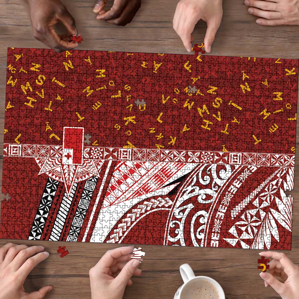 Tonga Language Week Puzzle Ngatu Pattern and Tongan Alphabet LT03 - Polynesian Pride